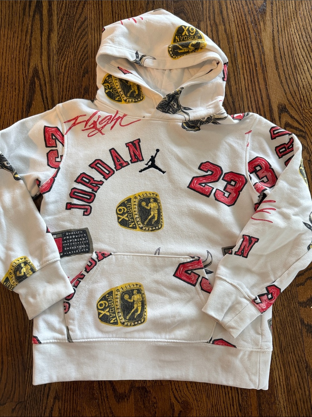 Bite size s 8-10 Jordan White Pullover Hoodie